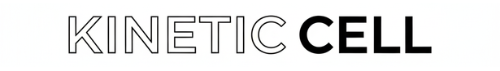 KINETIC CELL logo — ‘KINETIC’ outlined, ‘CELL’ bold black.