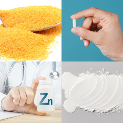 Echinacea flowers and spirulina powder for immune health.